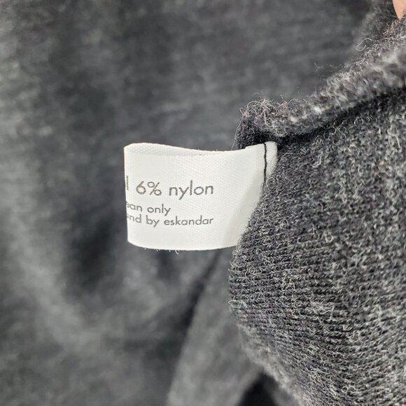 Eskandar Lagenlook Wool Blend Mock Neck Grey Oversized Drop Shoulder Sweater 1 - Picture 6 of 9